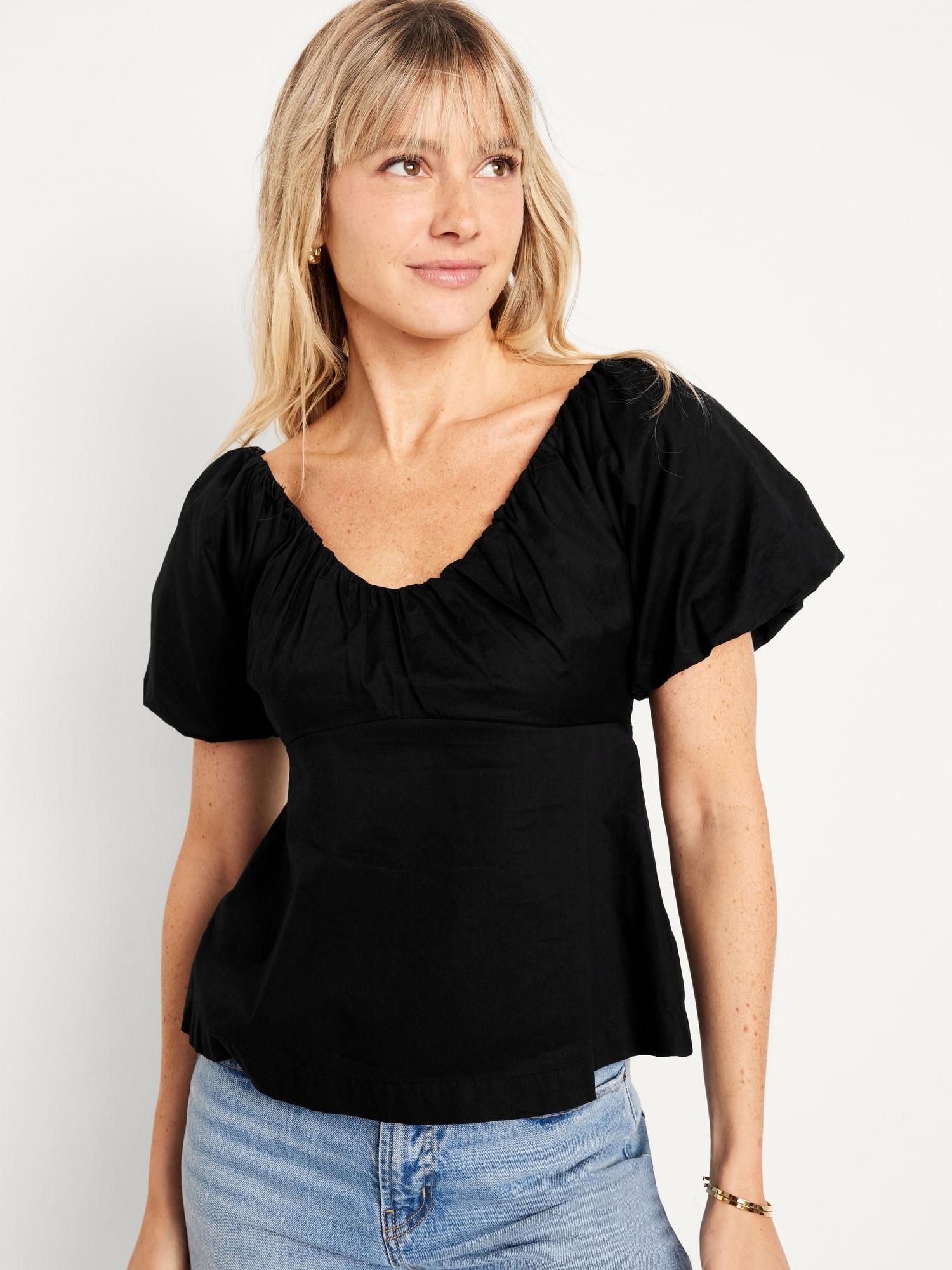 Waist-Defined V-Neck Top for Women Product Image