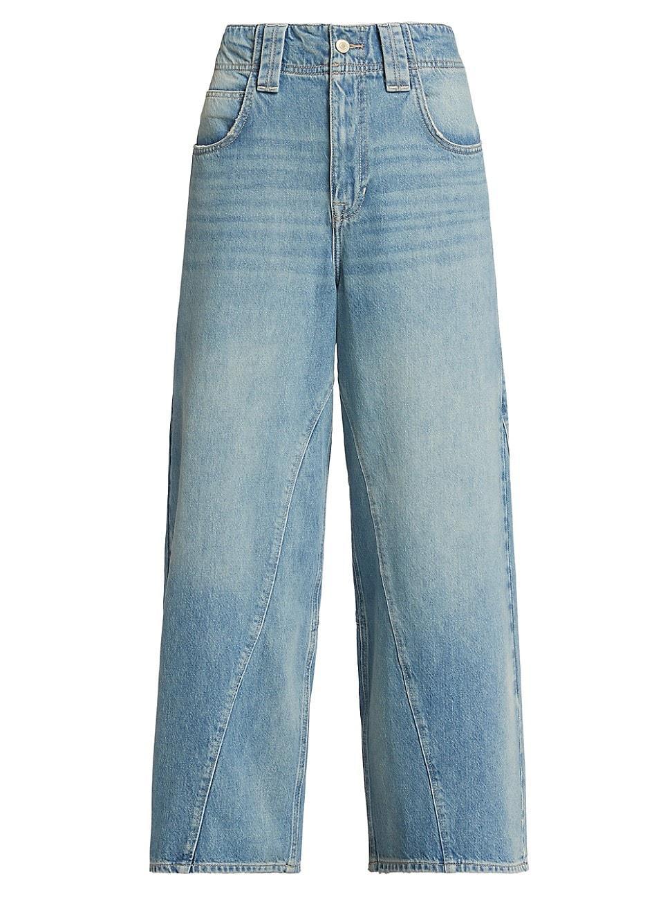 Free People Good Luck Mid Rise Barrel Leg Jeans Product Image