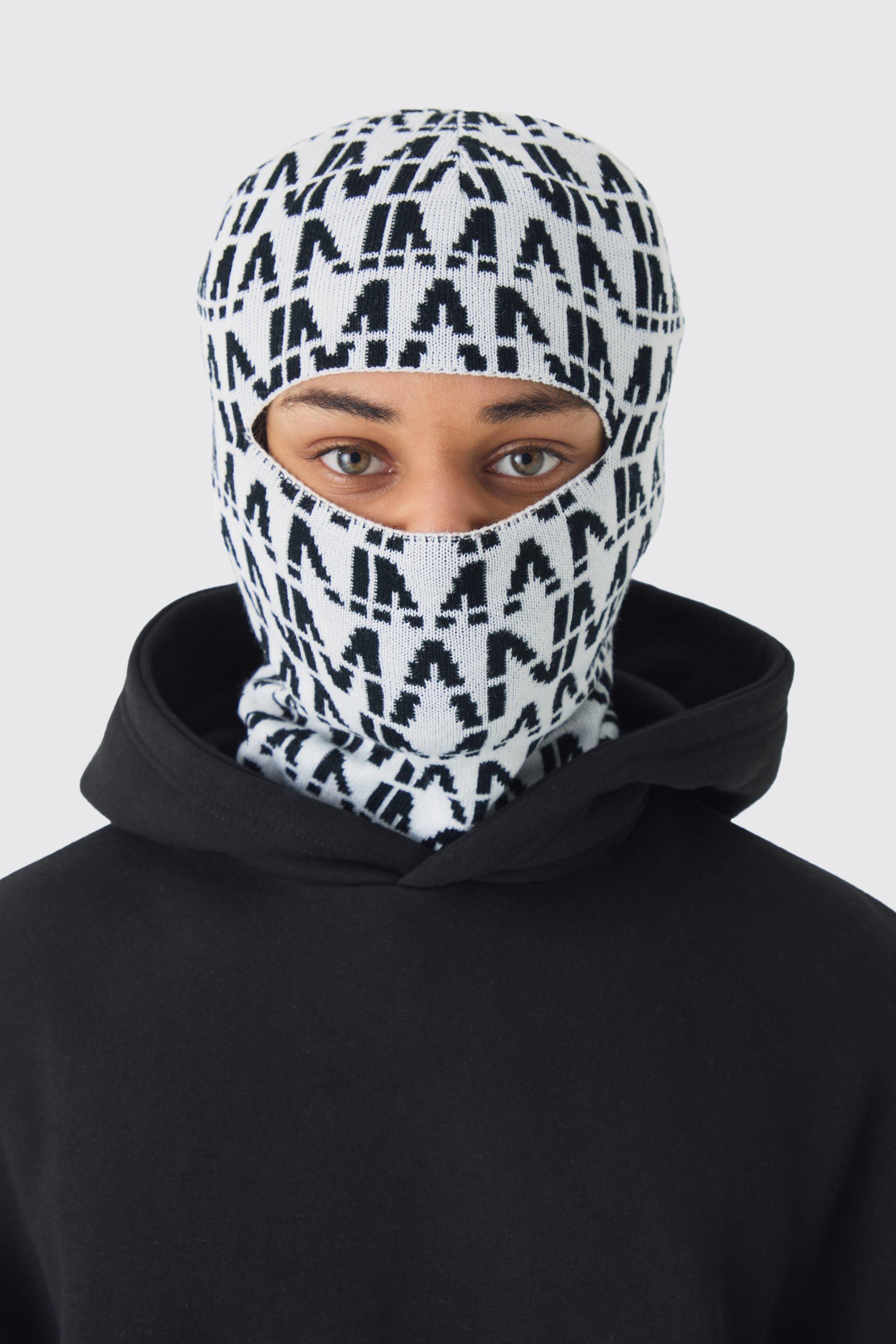 Mens Black All Over Man Dash Face Covering, Black Product Image