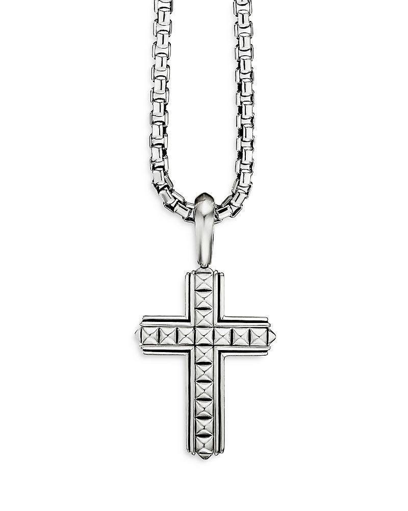 Mens Pyramid Sterling Silver Cross Pendant Product Image