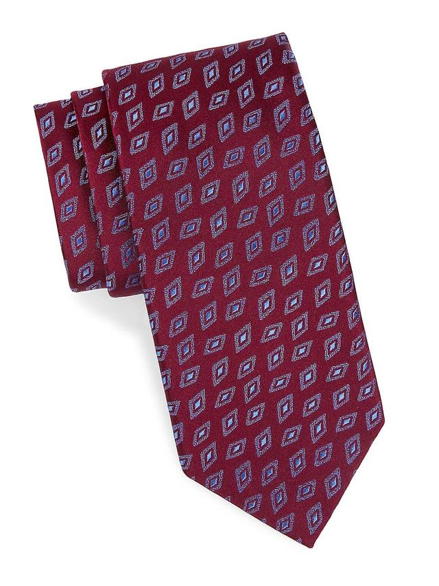 Mens Diamond Bean Silk Jacquard Tie Product Image