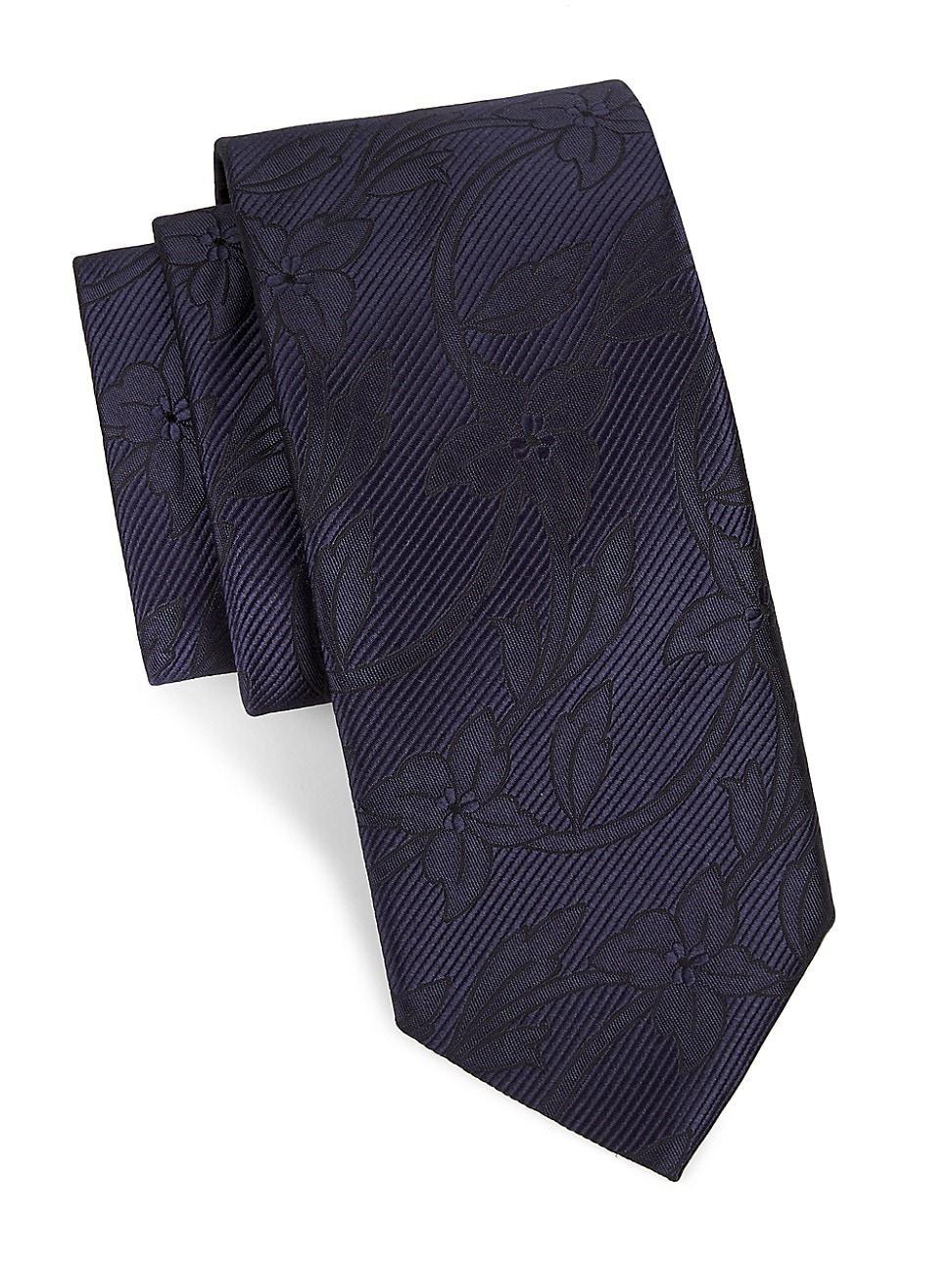 Mens Floral Jacquard Silk Evening Tie Product Image