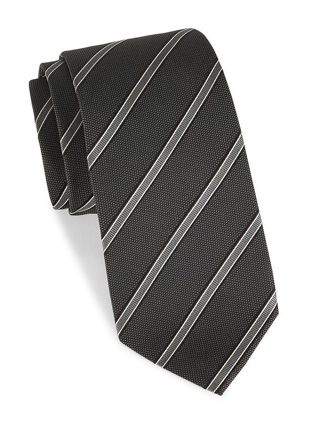 Mens Textured Striped Silk Tie Product Image