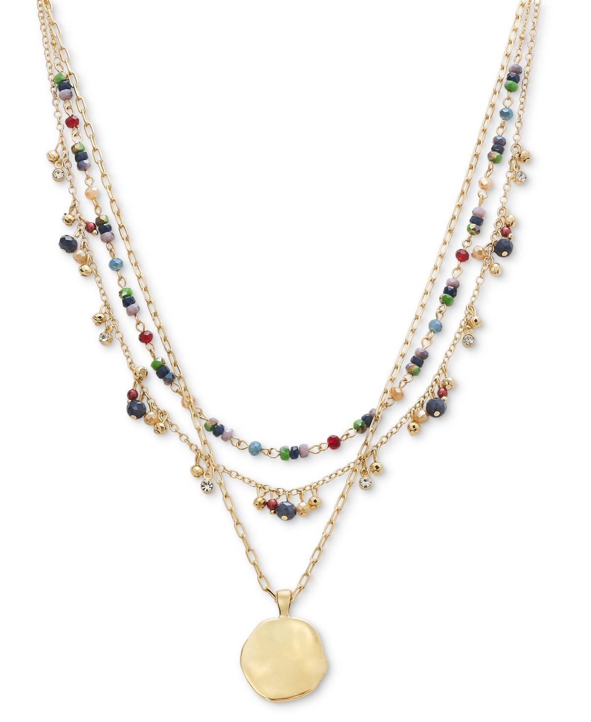 Style & Co Mixed-Metal Layered Beaded Pendant Necklace, 17 + 3 extender, Created for Macys Product Image