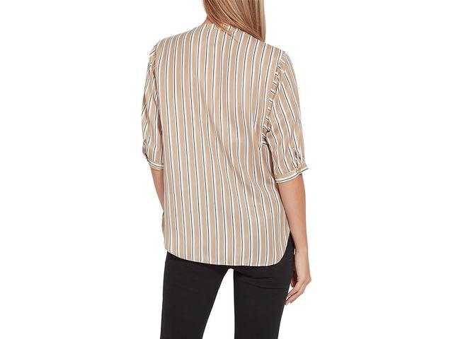 Lysse Viviana Satin Shirt (Neutrality Stripe) Women's Clothing Product Image