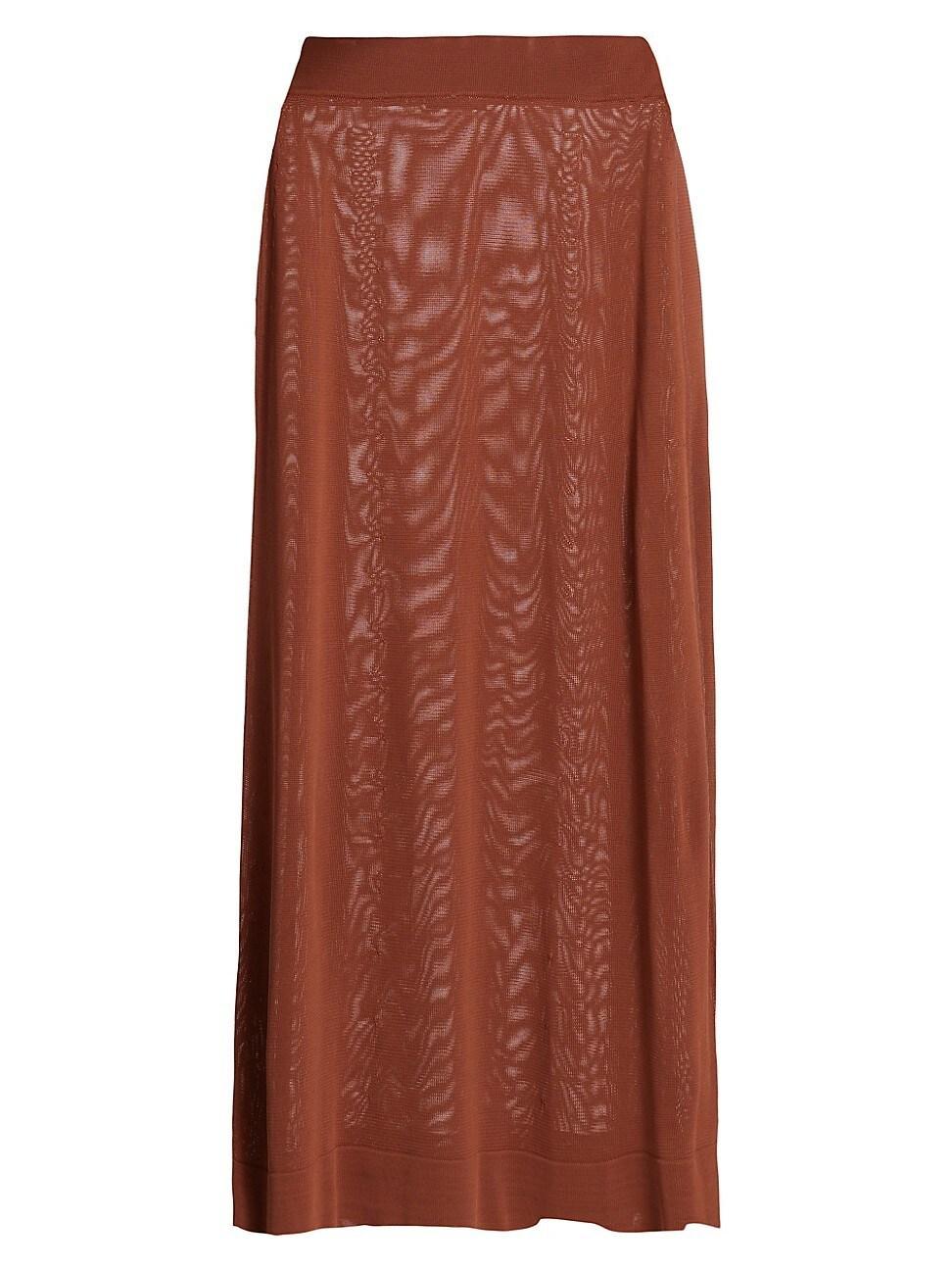 Womens Sheer A-Line Midi-Skirt Product Image