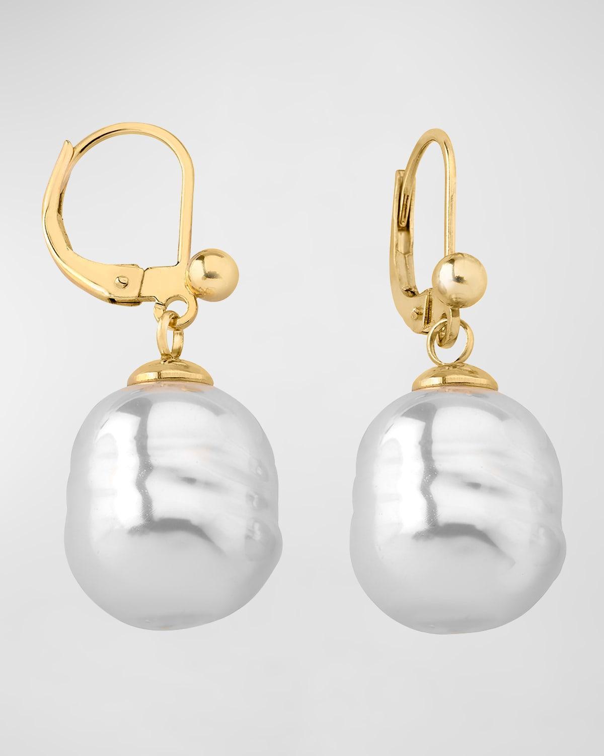 Womens gora 18K-Gold-Plated & Lab-Grown Baroque Pearl Drop Earrings Product Image