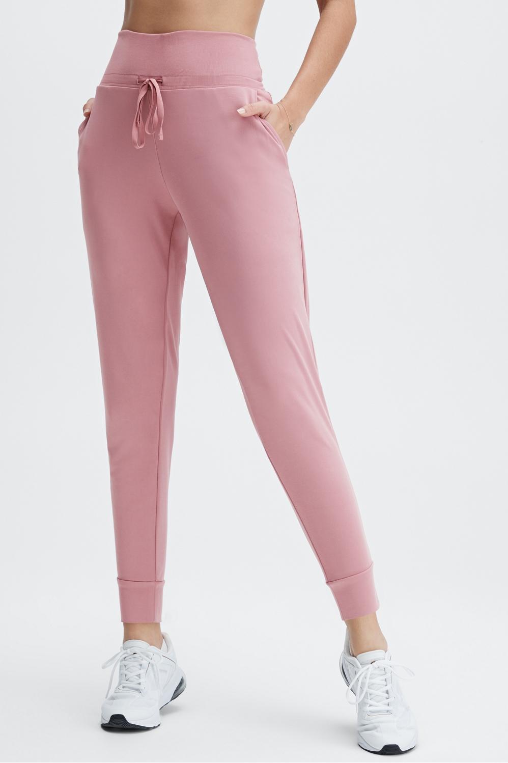 Fabletics Eco Sleek Knit Drawstring Pant Womens pink Size S Product Image