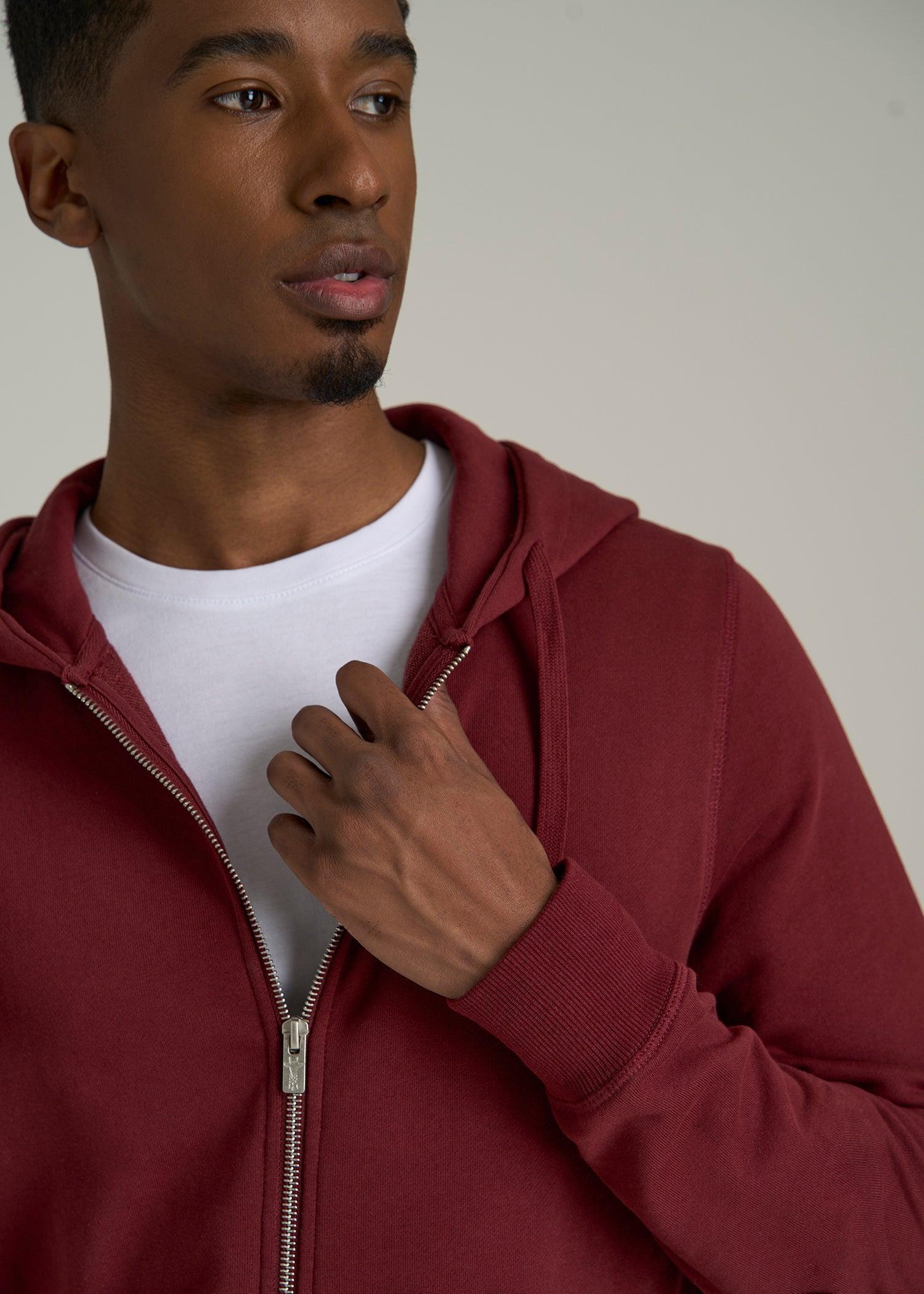 Wearever 2.0 French Terry Full-Zip Hoodie for Tall Men in Red Ochre Male Product Image