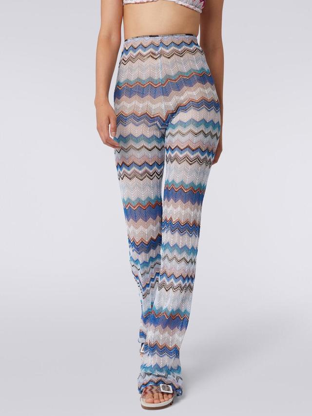 Cover up trousers in zigzag crochet with lurex Multicoloured | Missoni Product Image