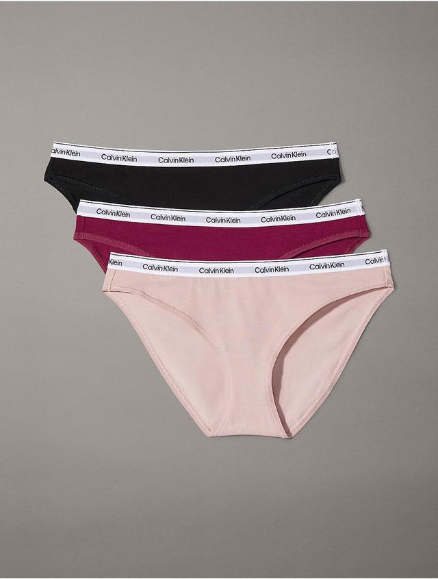 Calvin Klein Womens Modern Logo 3-Pack Bikini - Multi - XS Product Image