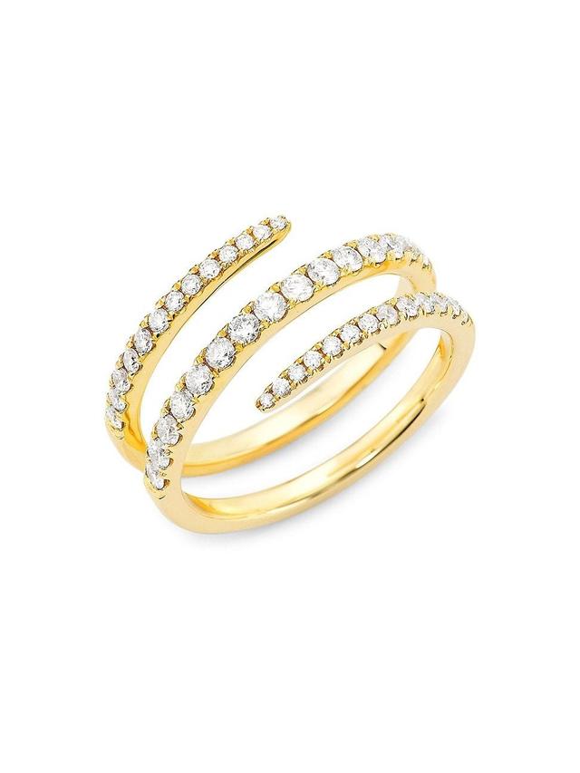 Womens 14K Yellow Gold & 0.65 TCW Diamond Wrap Ring Product Image