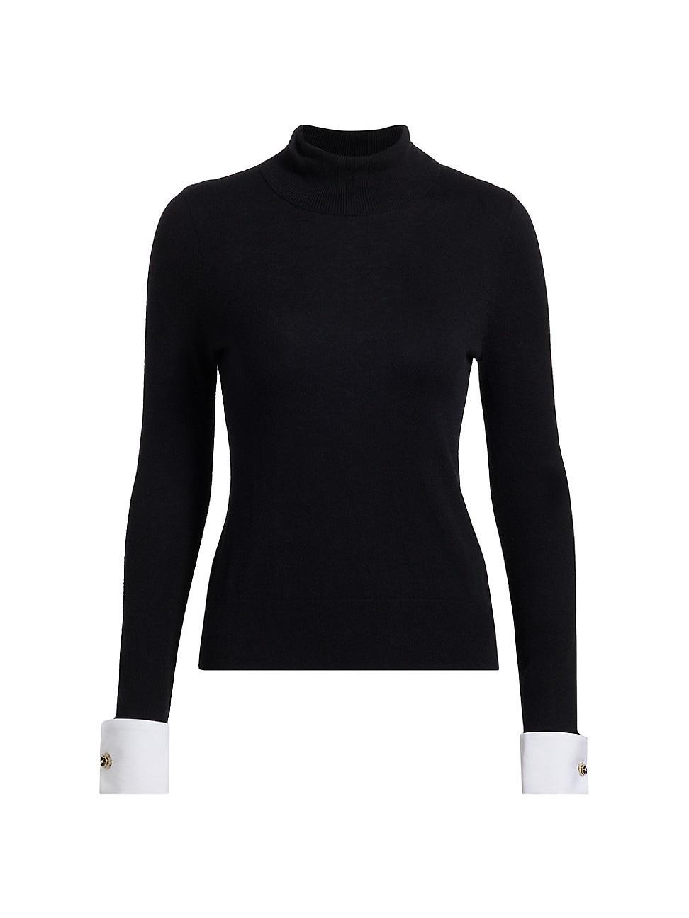 Womens Flora Poplin-Cuff Sweater Product Image