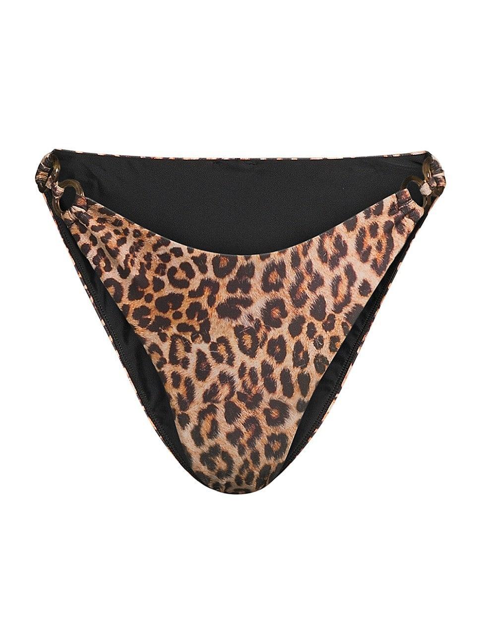 Womens Niki Leopard O-Ring Bikini Bottom Product Image