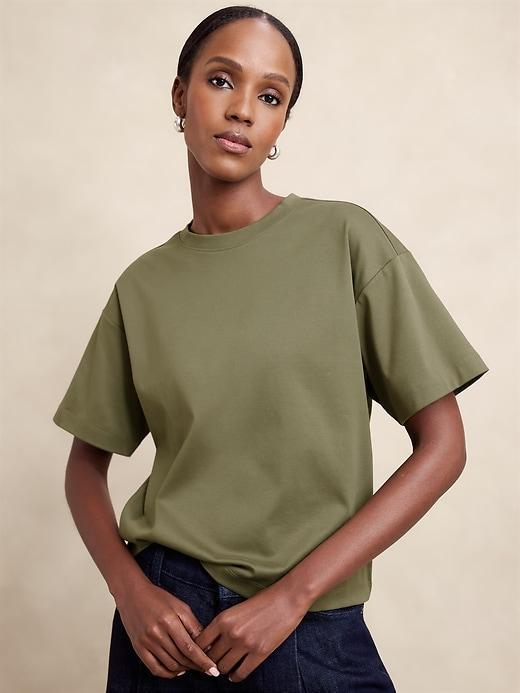 Cotton-Sateen Oversized T-Shirt Product Image