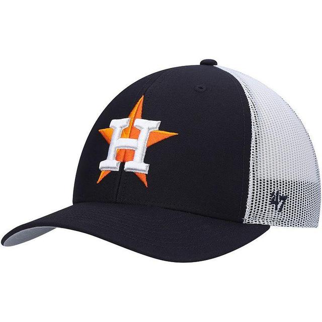 Mens 47 /White Houston Astros Primary Logo Trucker Snapback Hat, Blue Product Image