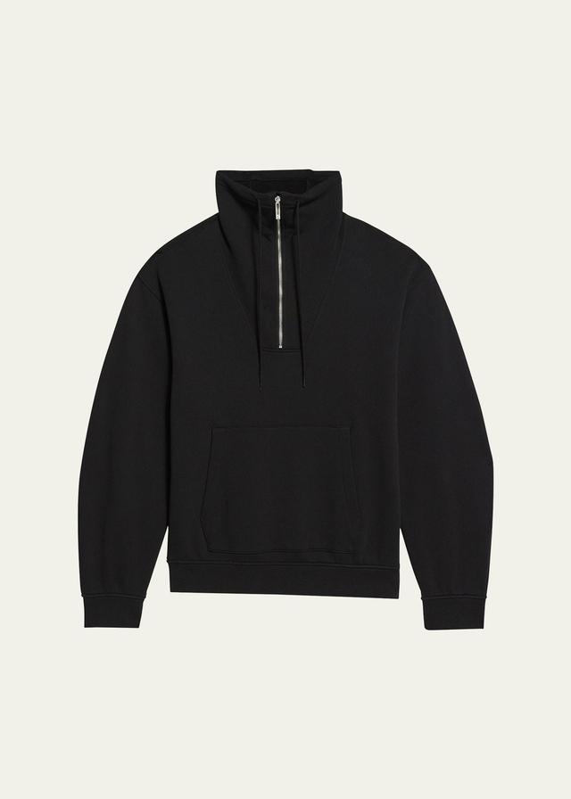 Men's Funnel-Neck Zip-Front Cotton Sweatshirt Product Image