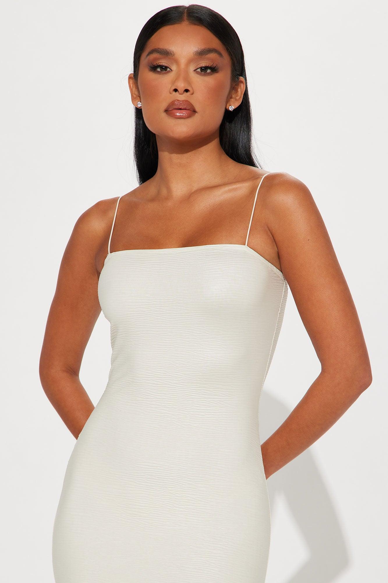 Jaylan Textured Maxi Dress - Cream Product Image