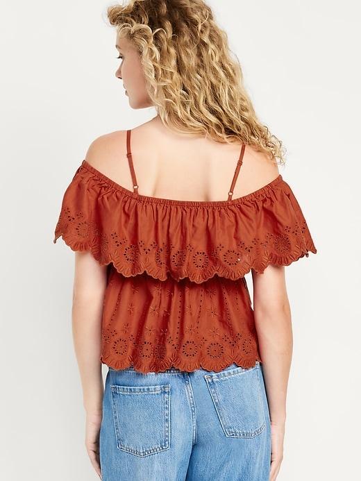 Off-Shoulder Cutwork Top Product Image