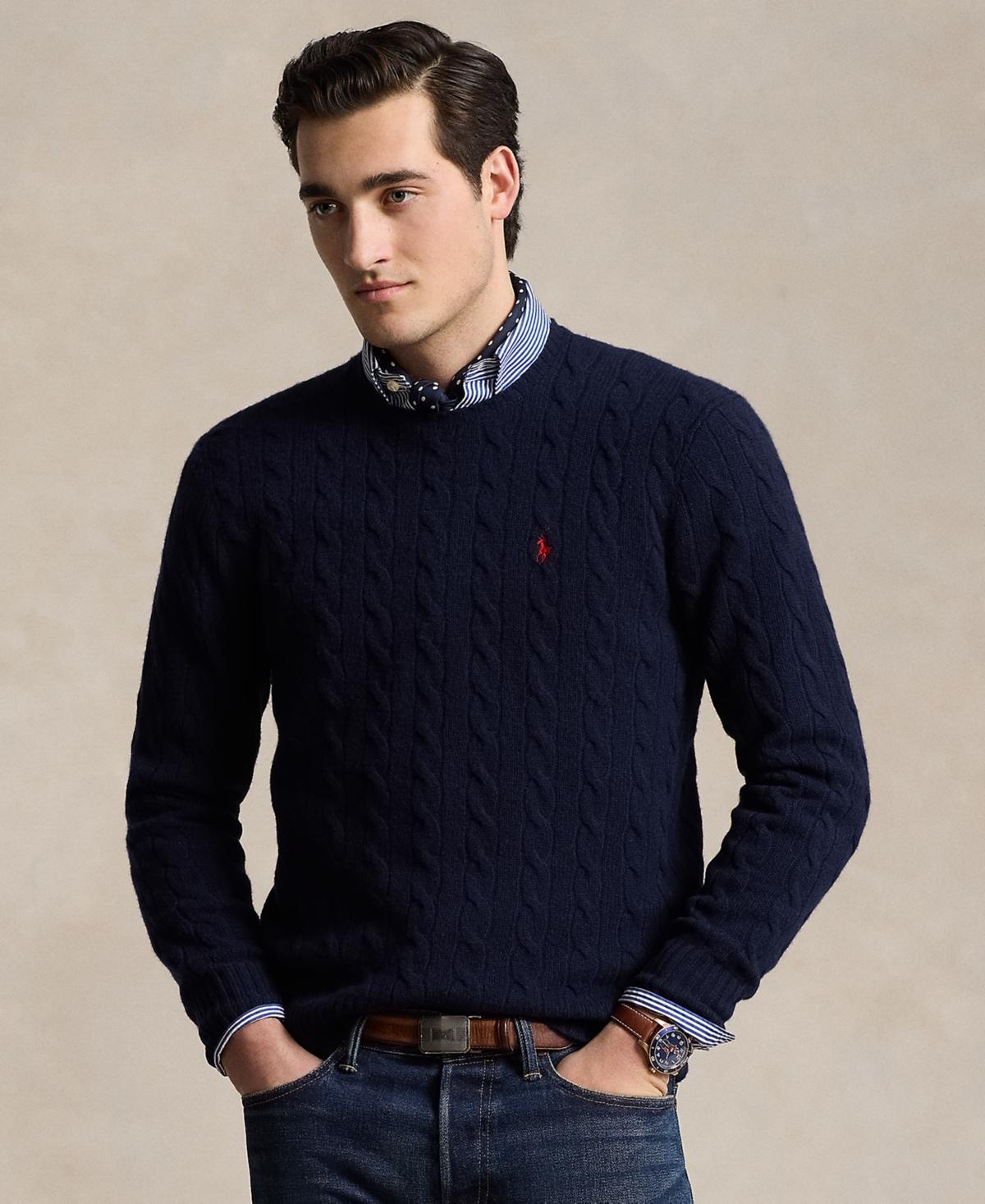 Polo Ralph Lauren Mens Wool-Cashmere Cable-Knit Sweater Product Image