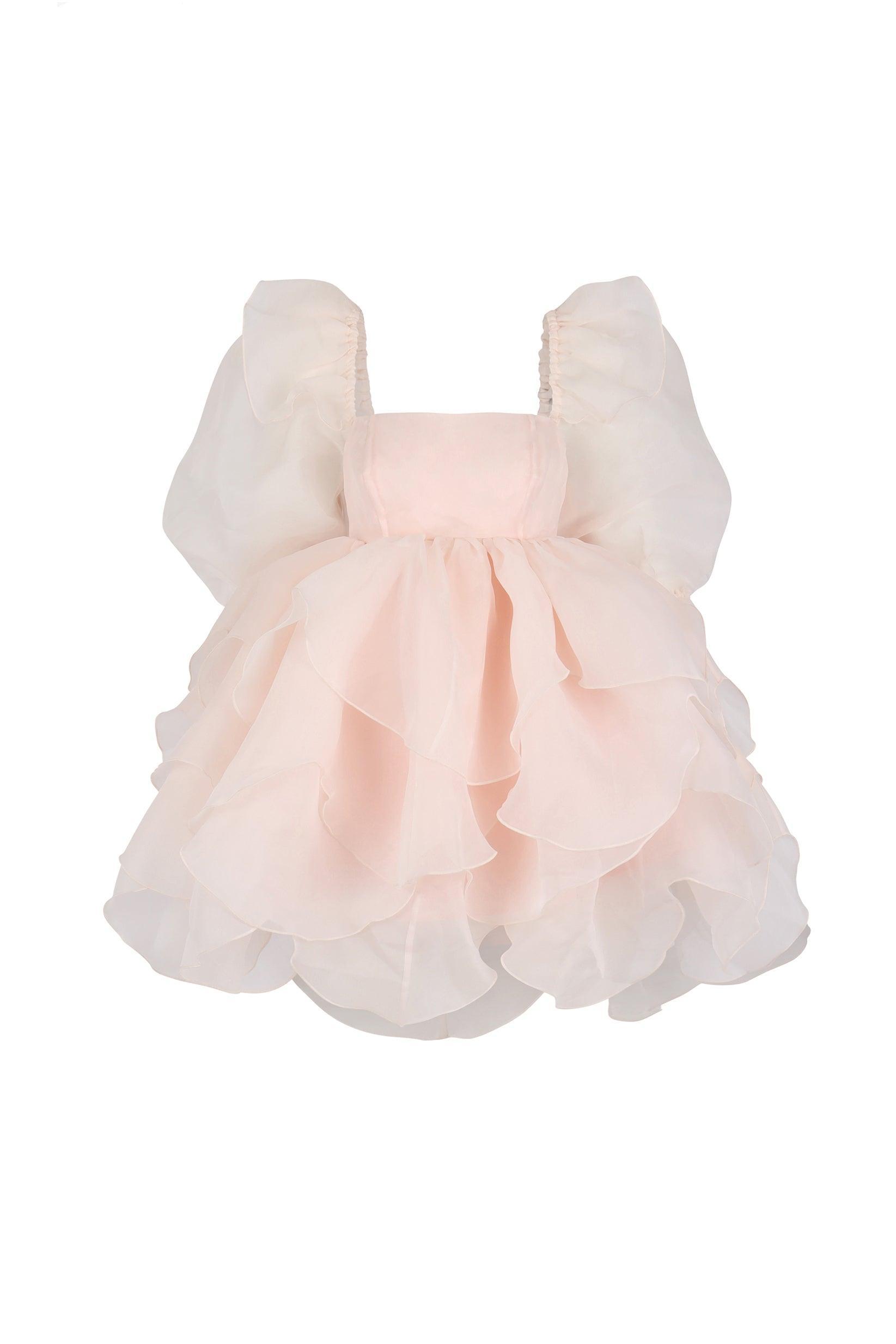 The Peach Skin Rose Petal Puff Dress Product Image