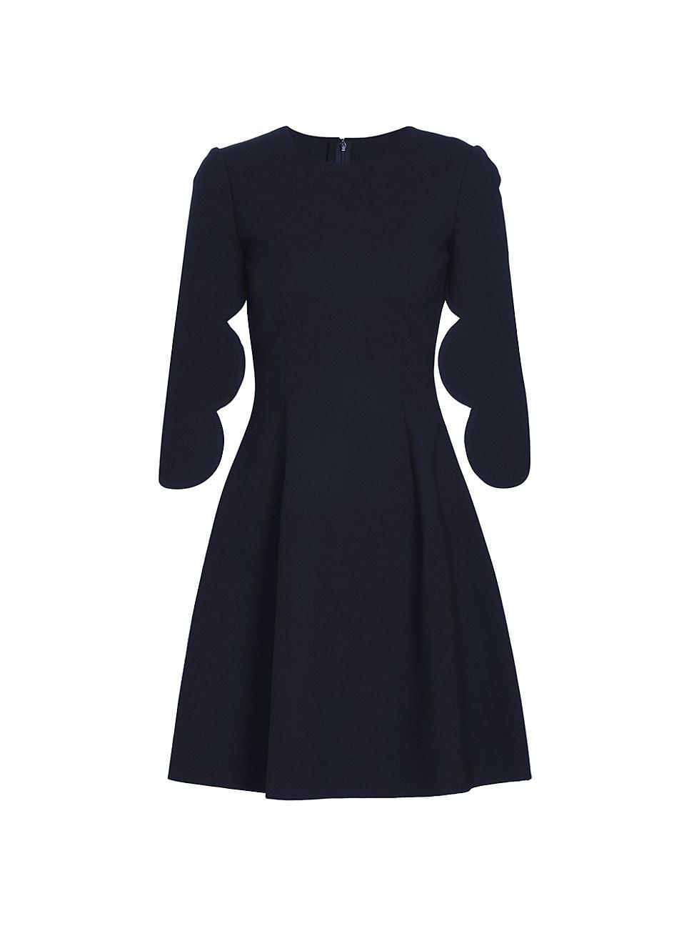 Womens Wool Scalloped Cape-Sleeve Minidress Product Image