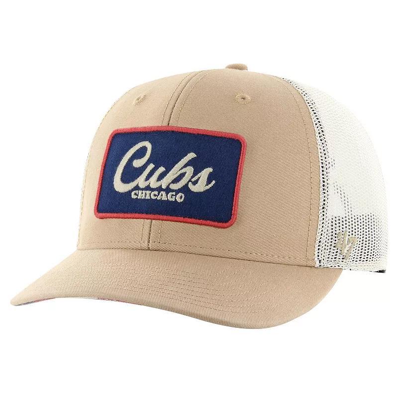 Mens 47 Khaki Chicago Cubs Glory Daze Trucker Adjustable Hat Product Image