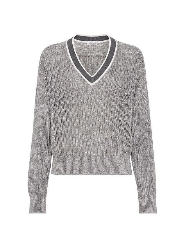 Womens Linen English Rib Dazzling Active Sweater Product Image