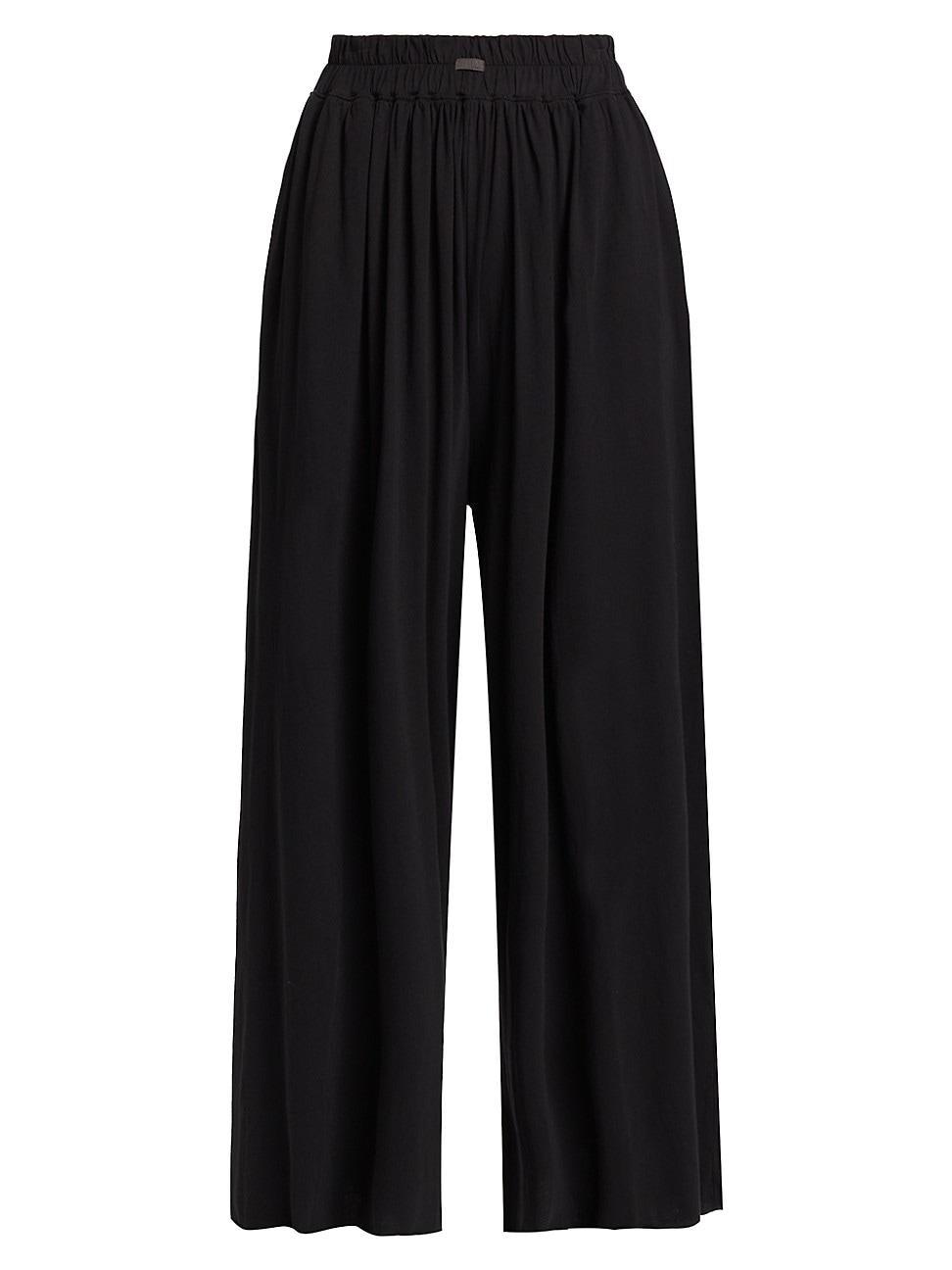 Womens Pima Cotton Wide-Leg Pants Product Image