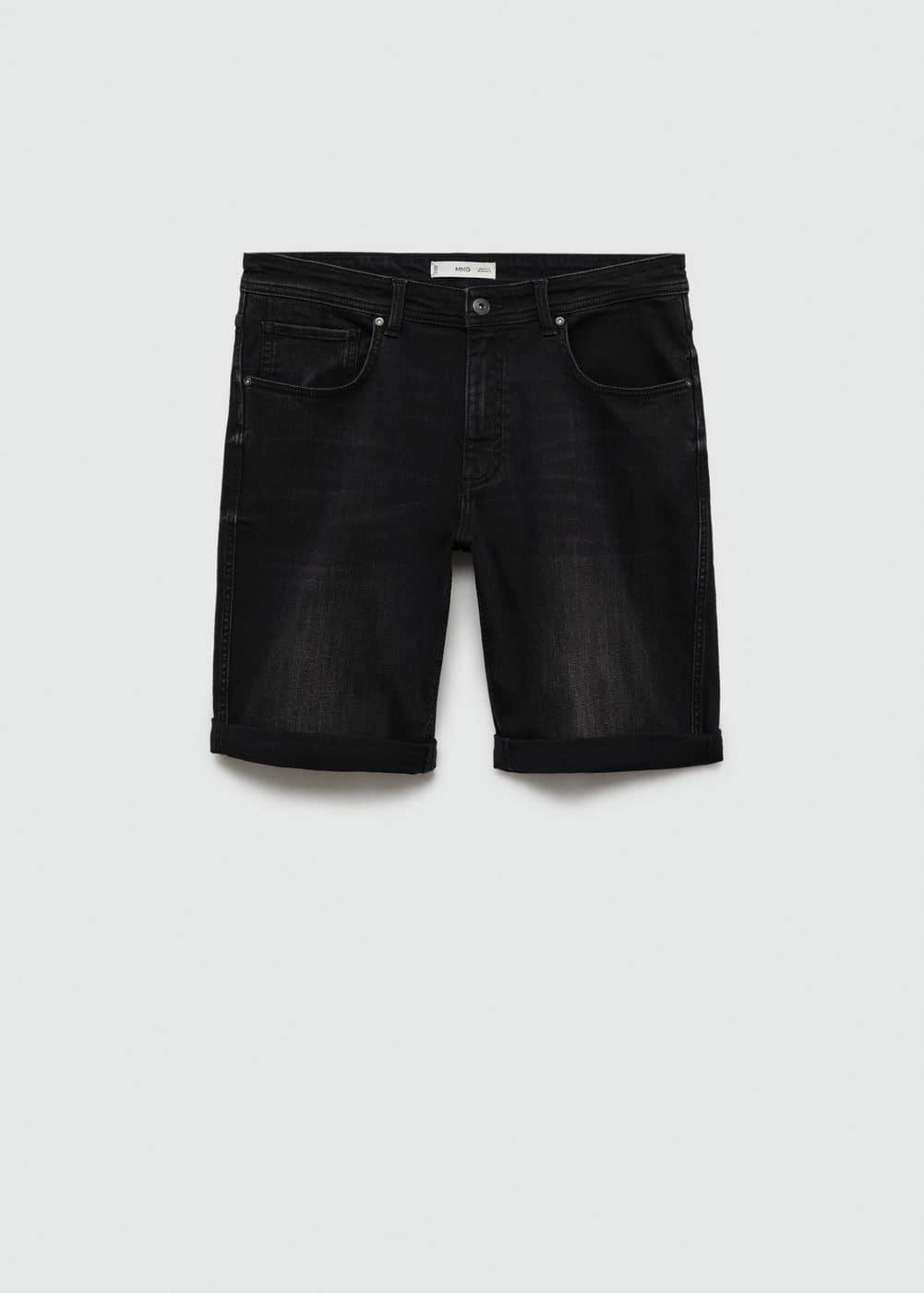 MANGO MAN - Slim-fit denim bermuda shorts black denimMen Product Image