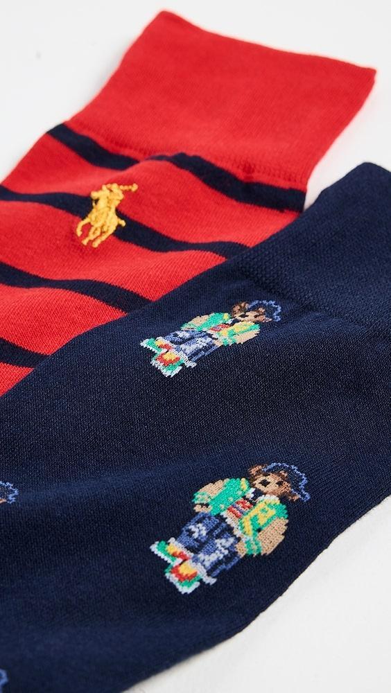 Polo Ralph Lauren Mini American Heritage Bear Socks 2 Pack | Shopbop Product Image