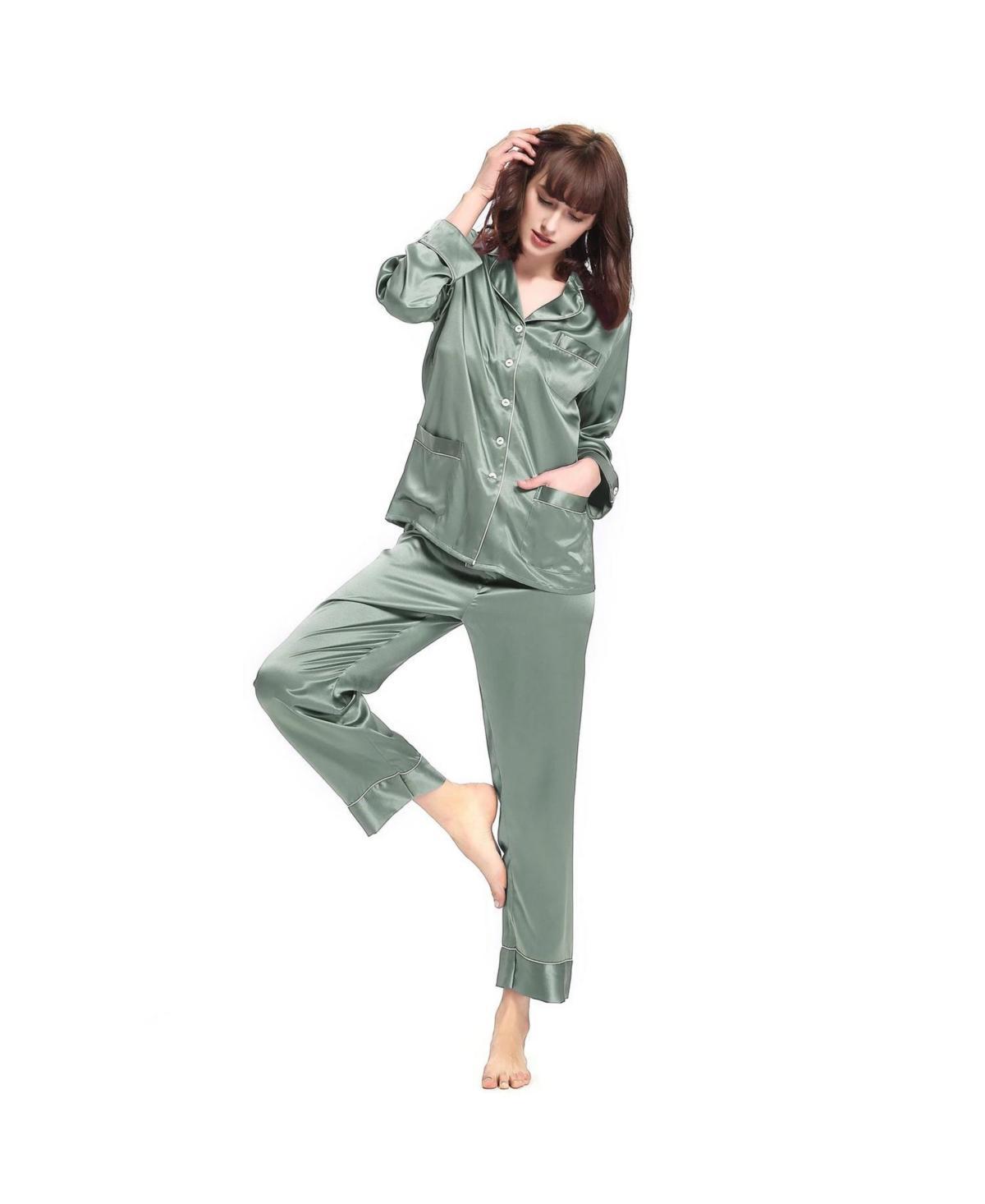 Lilysilk Womens 22 Momme Chic Trimmed Silk Pajama Set Product Image