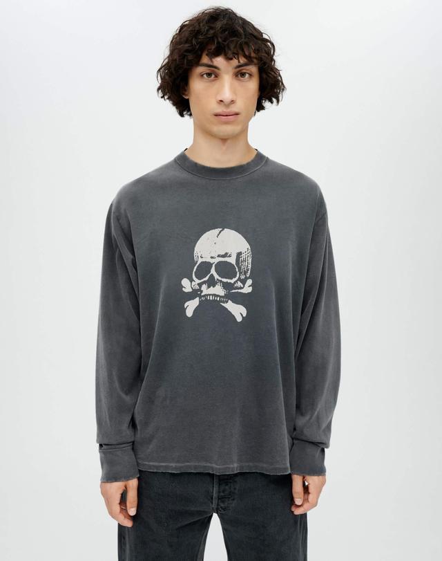 Loose "Skull" Long Sleeve - Sun Faded Black Product Image