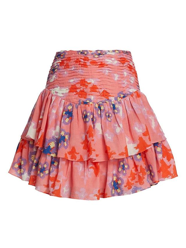 Womens Syra Floral Ruffled Miniskirt Product Image