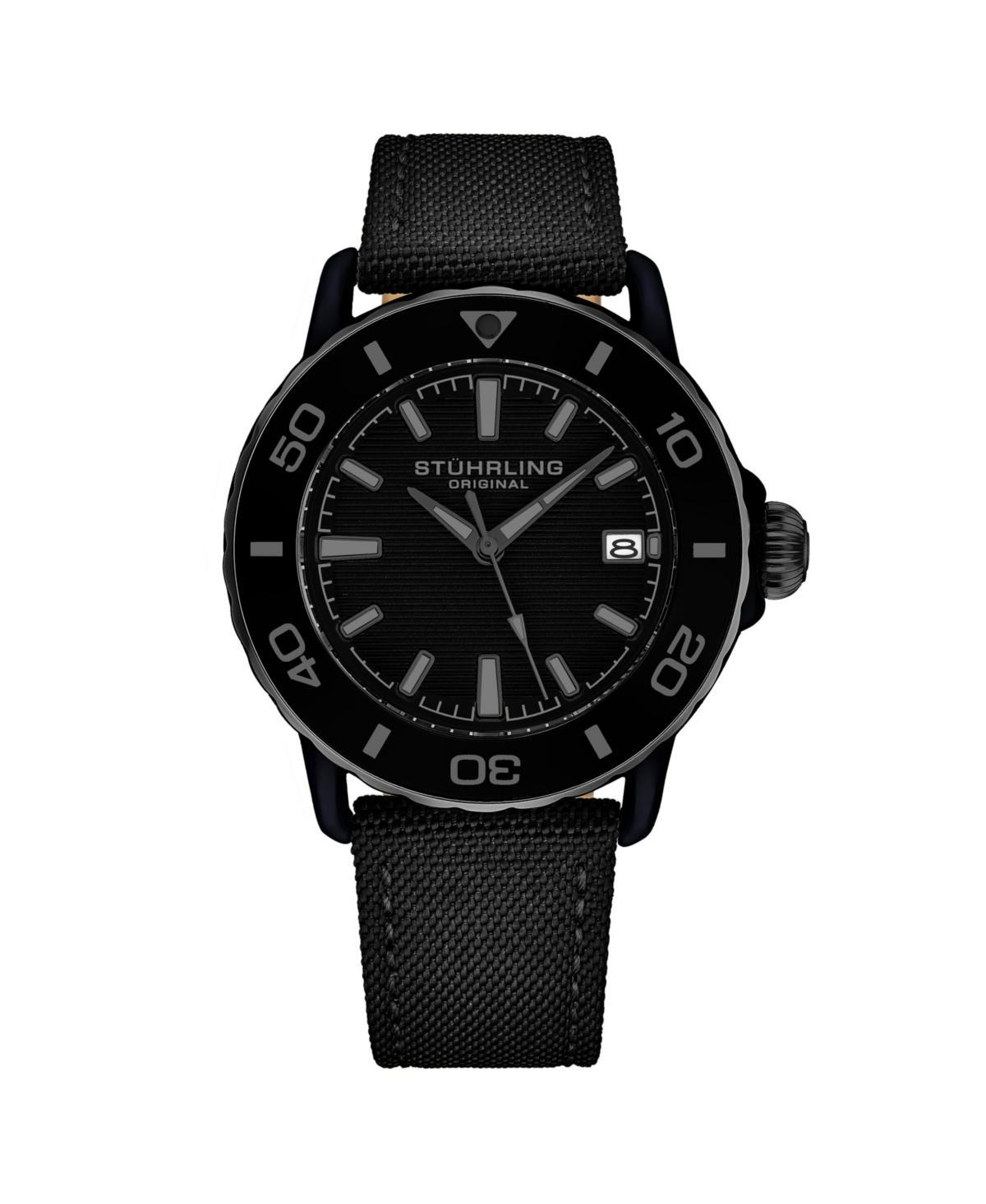 Stuhrling Mens 4041 Diver Watch Nylon Strap Rotating Bezel Product Image