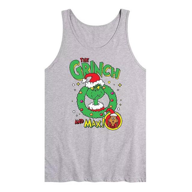 Mens Dr. Seuss The Grinch Grinch and Max Graphic Tank Top Grey Gray Product Image