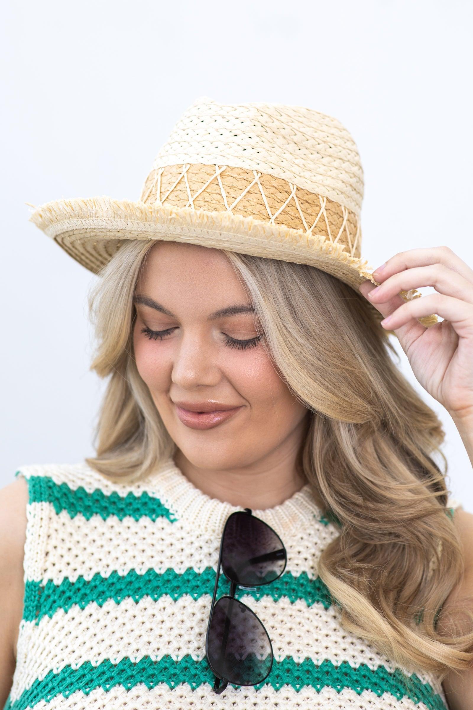 Straw Panama Hat With Frayed Edge product image