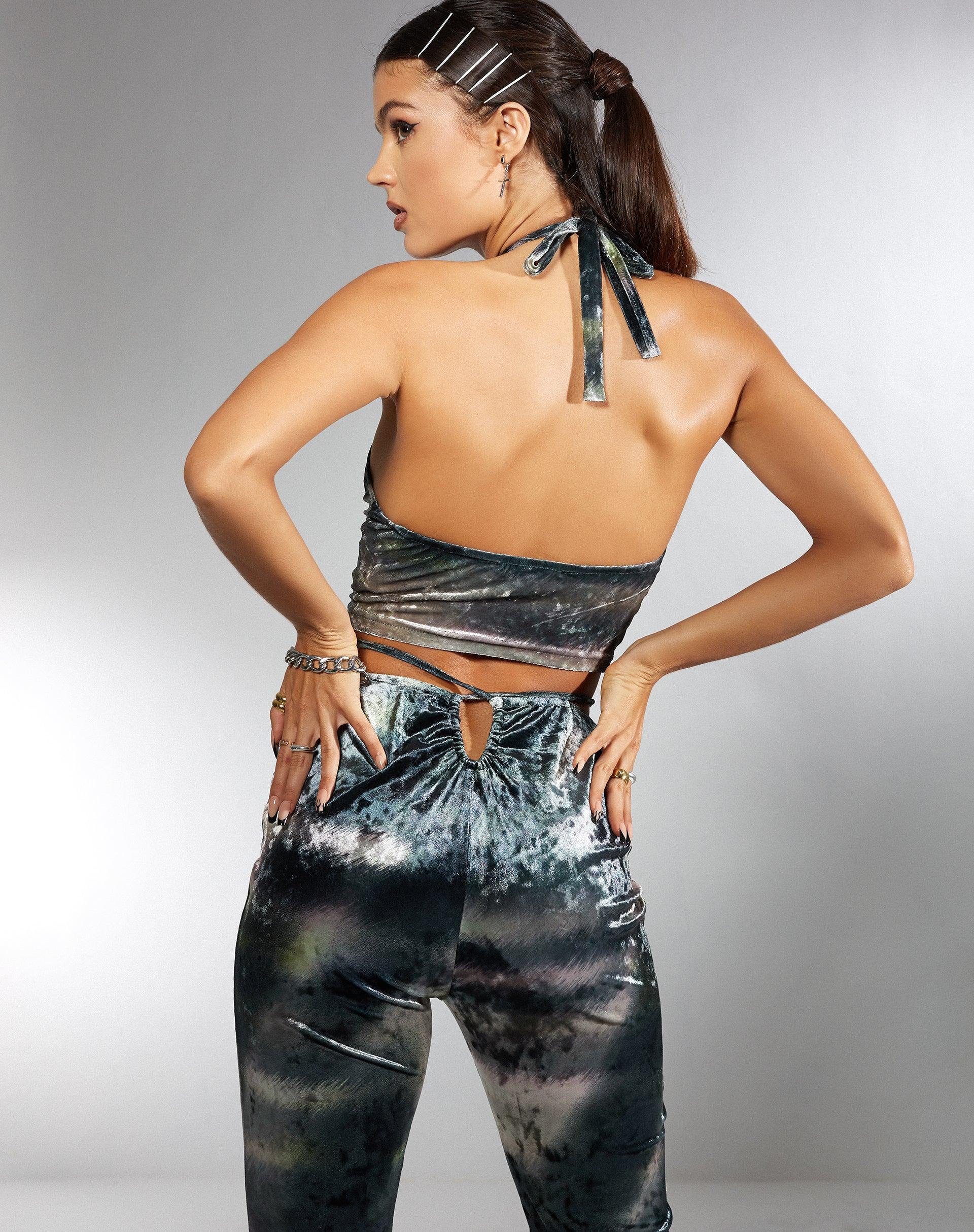 Halima Crop Top in Abstract Camo Product Image