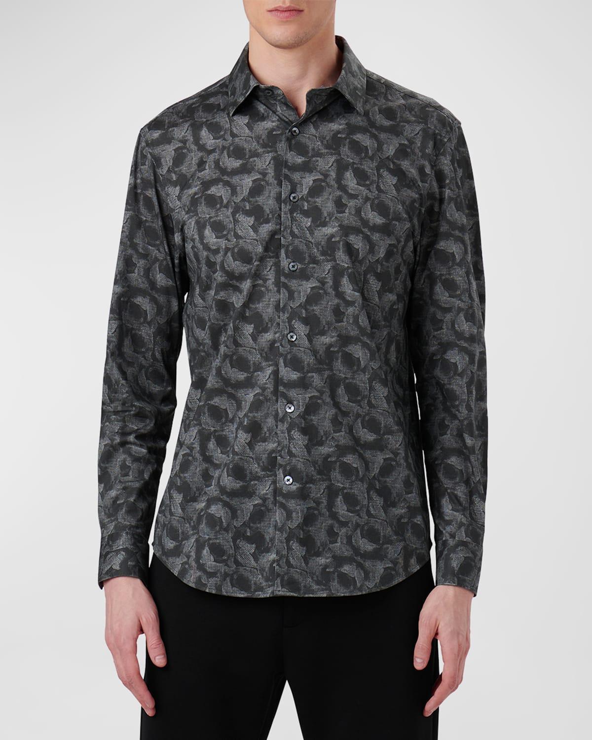 Bugatchi OoohCotton James Leaf Print Button-Up Shirt Product Image