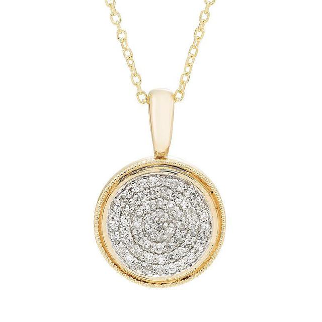 Its Personal 14k Gold Diamond Accent Signet Pendant Necklace, Womens Yellow R Product Image