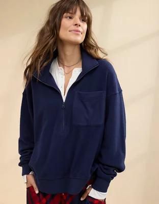 Aerie Softest Quarter Zip Sweatshirt Product Image