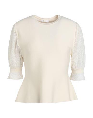 CHLOÉ Woman Sweater Cream Size M Wool, Cashmere, Polyamide, Elastane In White Product Image