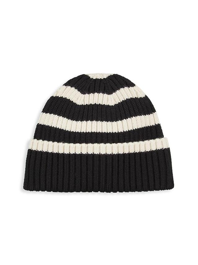 Womens Signature Striped Wool Beanie Product Image