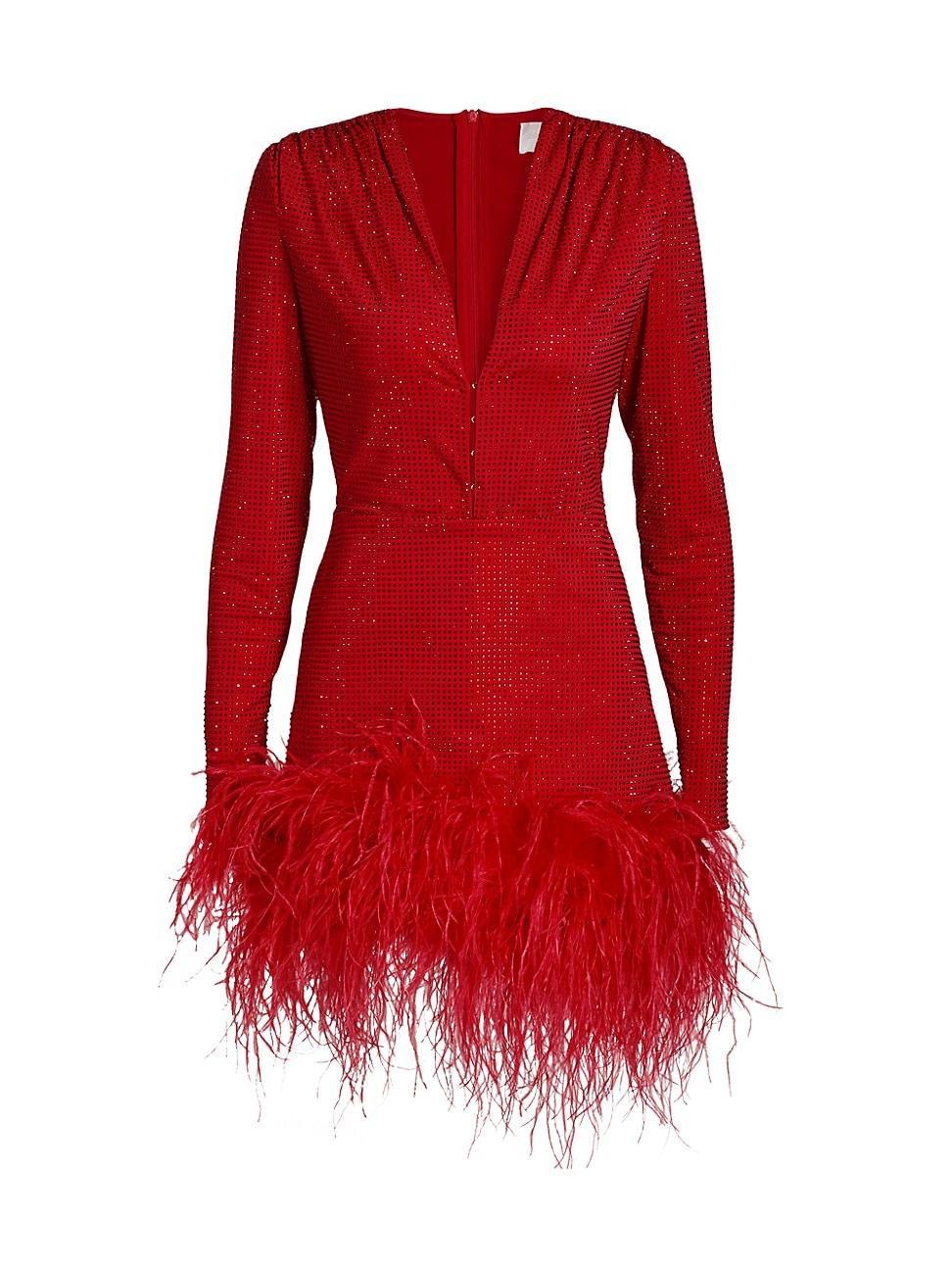 Womens Kyoto Hotfix Crystal Feather Minidress Product Image