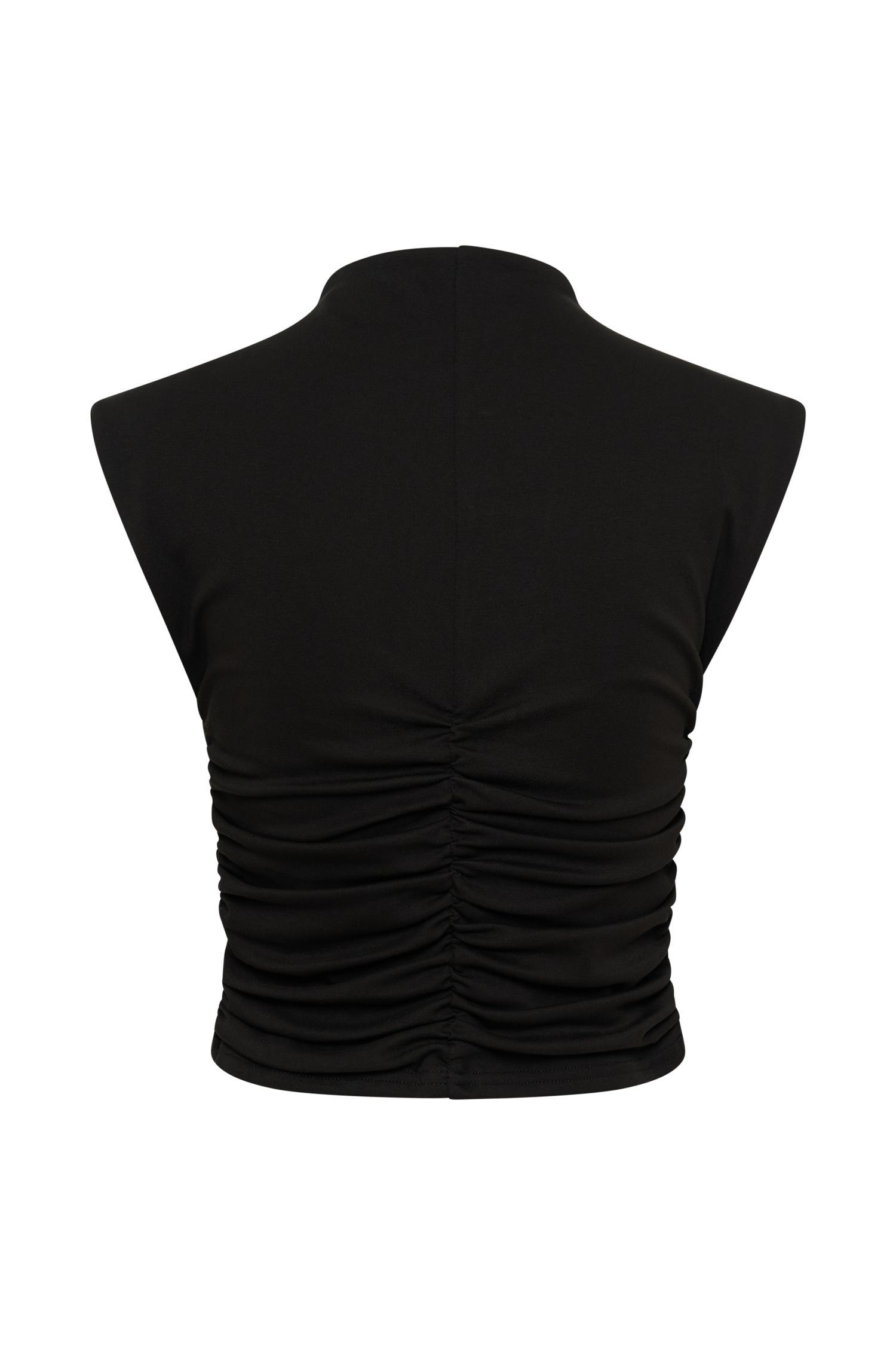 Ellia High Neck Sleeveless Top - Black Product Image