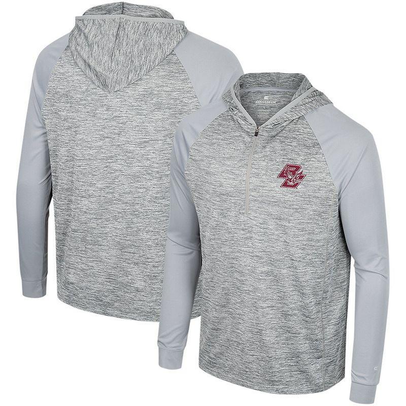 Mens Colosseum Gray Virginia Tech Hokies Cybernetic Raglan Quarter-Zip Hooded Top Product Image