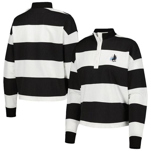 Womens Antigua White Minnesota United FC Radical Rugby Stripe Long Sleeve T-Shirt Product Image