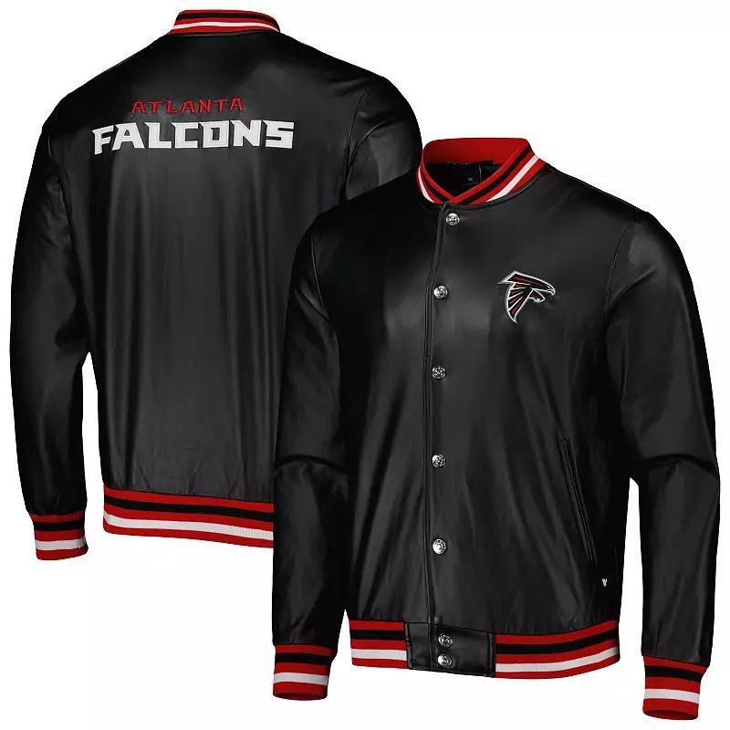 Mens The Wild Collective Black Atlanta Falcons Metallic Bomber Full-Snap Jacket Product Image