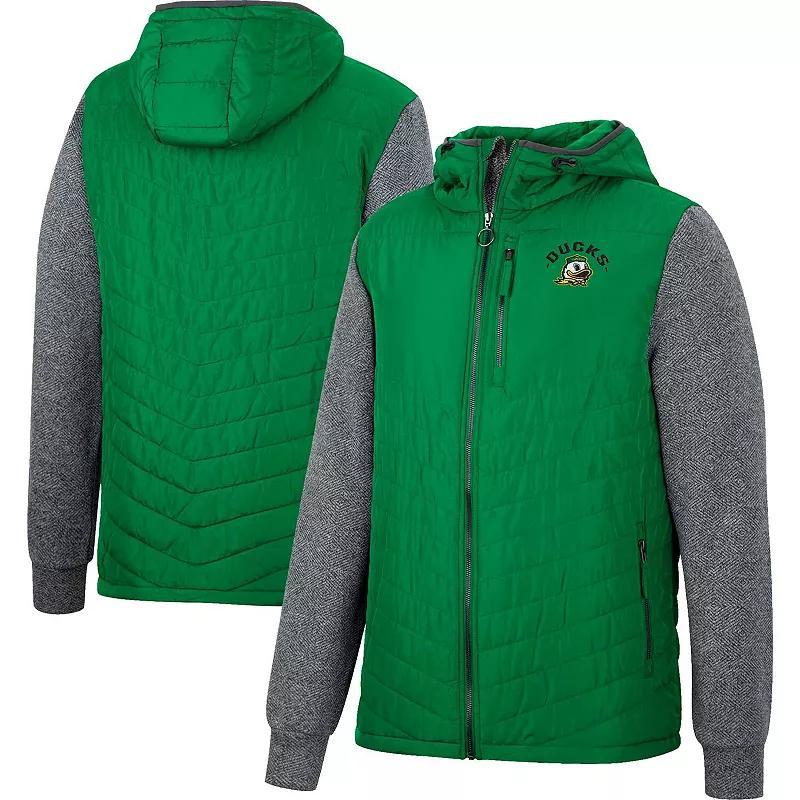 Mens Colosseum /Charcoal Oregon Ducks Course Herringbone Full-Zip Hoodie Product Image