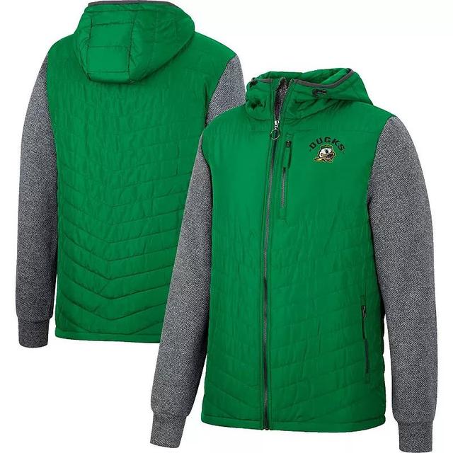 Mens Colosseum /Charcoal Oregon Ducks Course Herringbone Full-Zip Hoodie Product Image